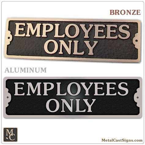 Employees Only - 7" Door Sign - Metal Cast Sign Co.