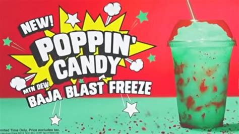 Review - Poppin' Candy Mountain Dew Baja Blast Freeze From Taco Bell - Chew Boom