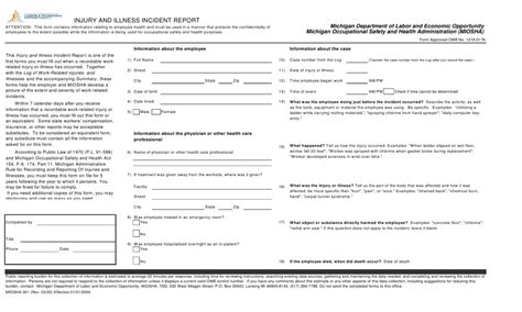 Osha Form 301 Injury And Illness Incident Report Printable Pdf Download - ReportForm.net