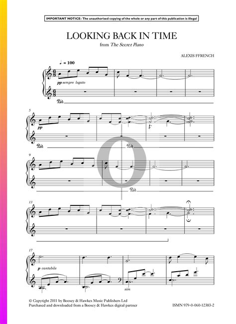 Looking Back In Time (Alexis Ffrench) Piano Sheet Music - OKTAV