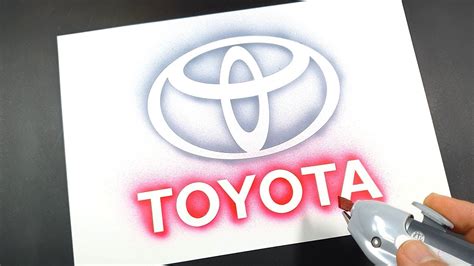 How to draw TOYOTA logo with a stencil | Logo art | Stencil art - YouTube