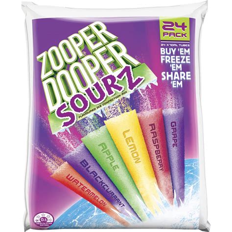 Zooper Dooper Ice Blocks Sourz 24x70ml | Woolworths