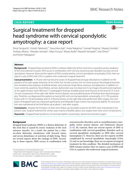 (PDF) Surgical treatment for dropped head syndrome with cervical ...