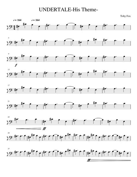 UNDERTALE-His Theme-By Toby Fox sheet music for Piano download free in ...