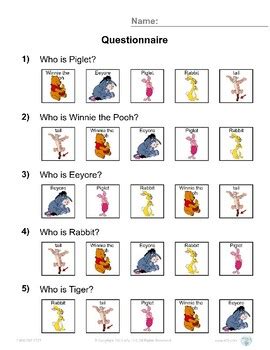 Winnie the Pooh "Identify the Character" by Karissa Byler | TPT