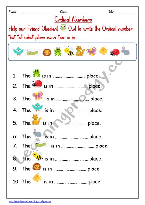 Ordinal numbers worksheets Archives - LearningProdigy