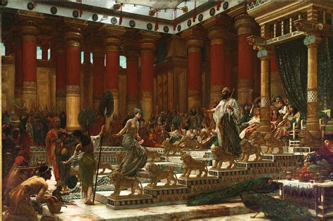 The visit of the Queen of Sheba to King Solomon Painting by Edward John Poynter - Pixels