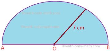 Area and Perimeter of a Semicircle | Solved Example Problems | Diagram