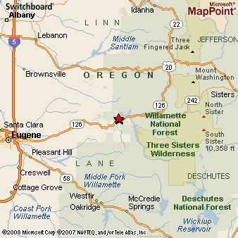 Blue River, Oregon Area Map & More