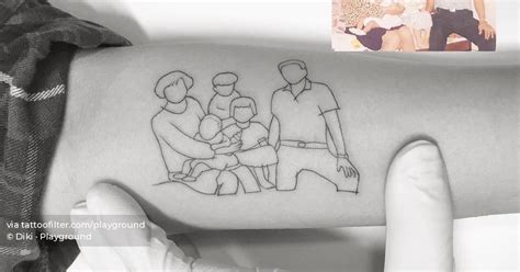 Photograph based family tattoo located on the inner