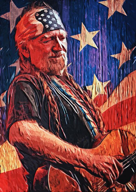 Willie Nelson Digital Art by Taylan Apukovska