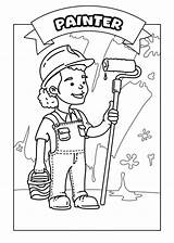 Occupations Themed Coloring Pages For Kids Stock Illustration  sketch template