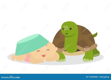 Babies with animals. stock vector. Illustration of vector - 115559488