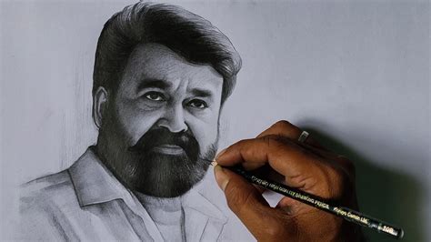 Mohanlal Pencil Drawing Video For Beginners | Malayalam actor | Live ...