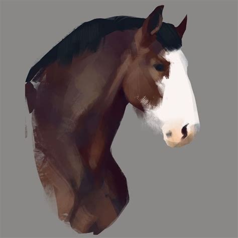 Gwen on Instagram: "Quick Clydesdale portrait painting as a warmup #horse #drafthorse # ...