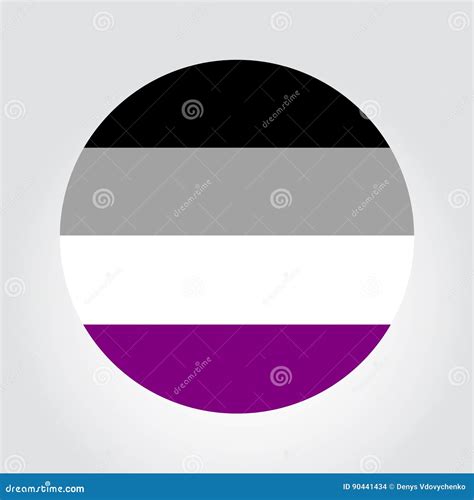 Asexual Pride Flag in a Form of Circle Stock Vector - Illustration of ...