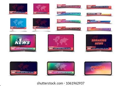 Set Banners Breaking News Template Realistic Stock Vector (Royalty Free ...