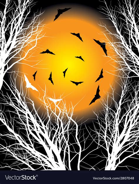 Halloween moon night background Royalty Free Vector Image