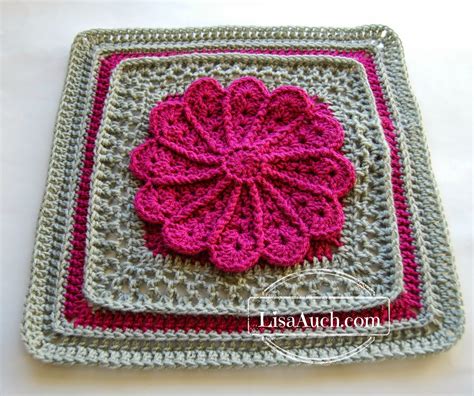 Free Crochet Pattern 12 Inch Afghan Square - Pane in My Dahlia by ...