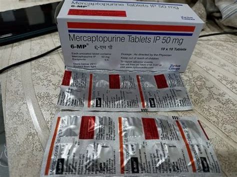 Mercaptopurine (50mg) 6 Mp Tab, Zydus, 1 Strip Contain 10 Tablets at ...