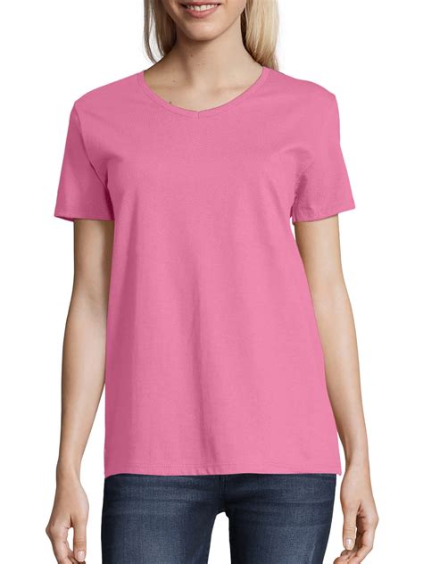 Hanes - Hanes Women's Relaxed Fit Tagless ComfortSoft Short Sleeve V-neck T-Shirt - Walmart.com ...