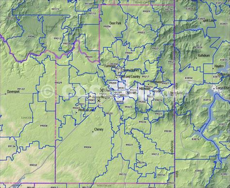 Spokane County, WA Zip Code Map Guide | Detailed Zip Code Maps in WA