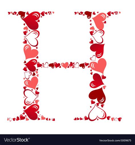 Alphabet of hearts Royalty Free Vector Image - VectorStock