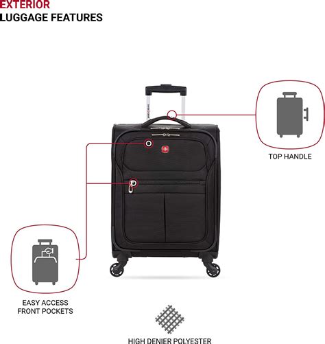 4010 Softside Luggage with Spinner Wheels, Black, Carry-On 18-Inch ...