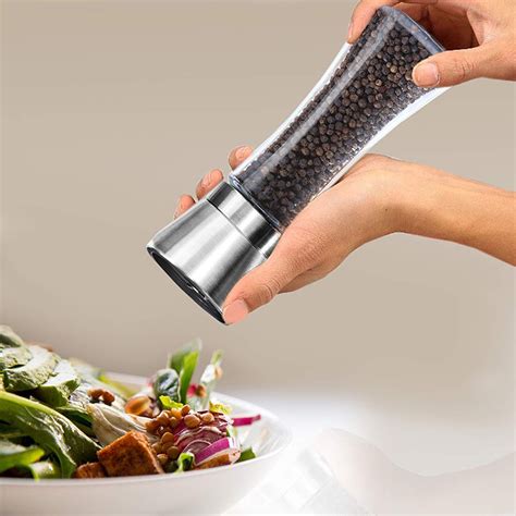 Tuscom Kitchen Salt And Pepper Mill 6 Oz Stainless Steel Mill Vibrator ...