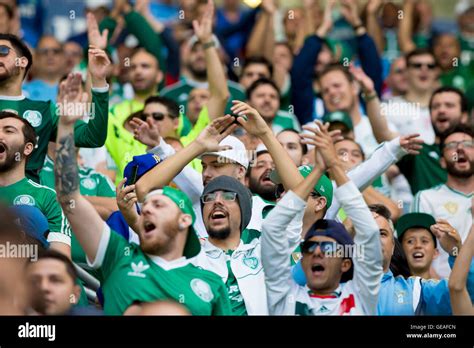 Palmeiras fans during the game between Palmeiras and Atletico Mineiro held at Allianz Park, West ...