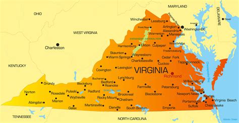 Virginia Map - Guide of the World