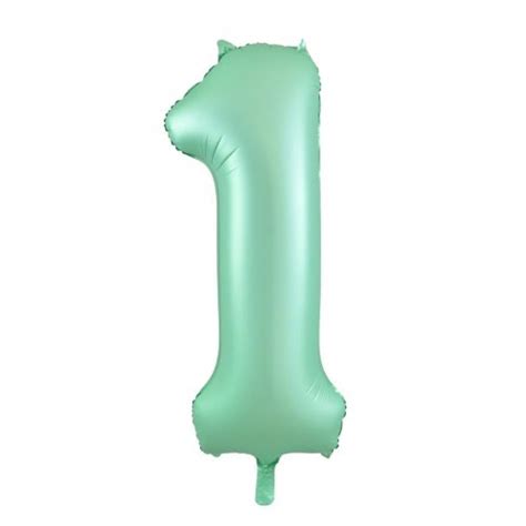 Matt Pastel Green Number 1 Supershape 86cm Foil Balloon UNINFLATED ...