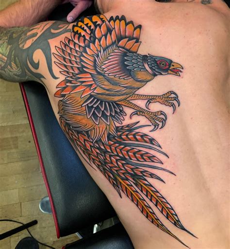 Pheasant done by Auzzy from Gold Thorn Tattoo in Bozeman, MT! : r/tattoos