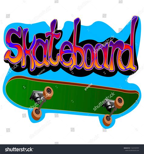 Graffiti Skateboard Labels On White Background Stock Illustration 1163729797 | Shutterstock