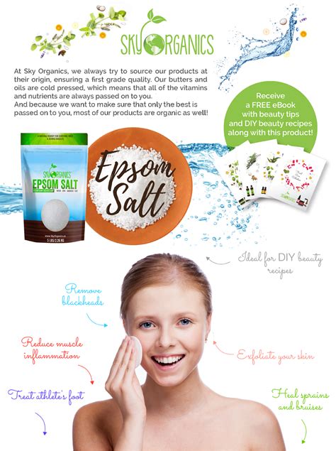 Amazon.com : Epsom Salt By Sky Organics (5 LBS)- 100% Pure Magnesium Sulfate-Natural, USP Grade ...