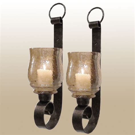 Dashielle Hurricane Wall Sconce Pair with Candles