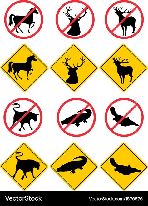 Wildlife Symbols Signs Royalty Free Vector Image