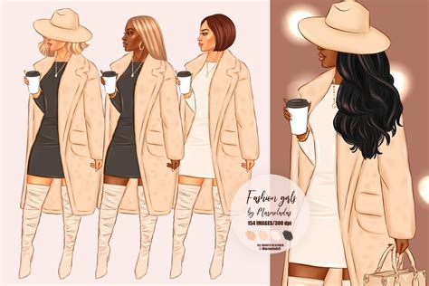 Drawing & Illustration Digital girl boss clipart fashion illustration ...