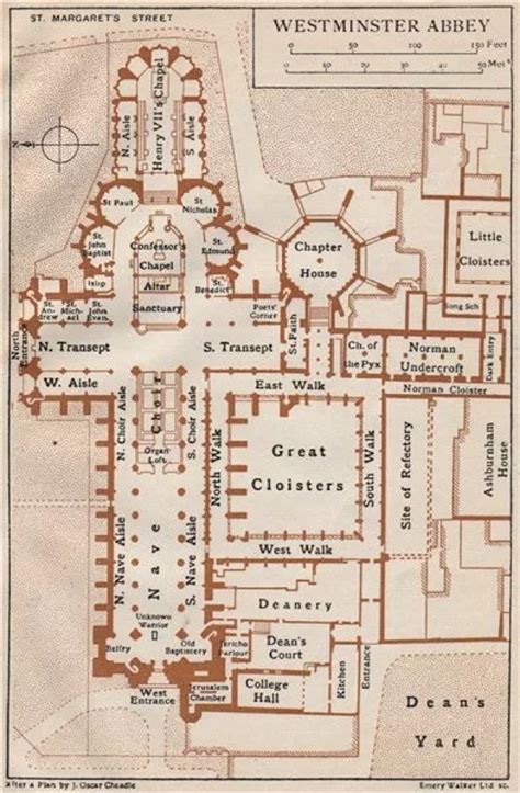 WESTMINSTER ABBEY. Vintage map plan. London;1922 | Castle floor plan, Westminster abbey london ...