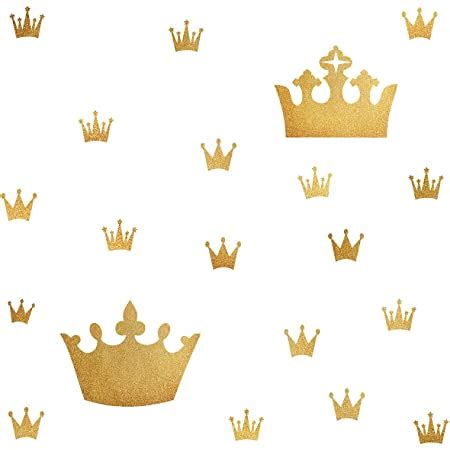 Amazon.com: Princess Crown Wall Decal - 25in x 15in Metallic Gold Vinyl Decorative Sticker for ...