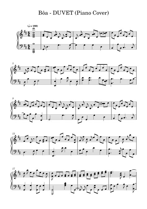 Duvet – BoA (Piano Cover) Sheet music for Piano (Solo) | Musescore.com