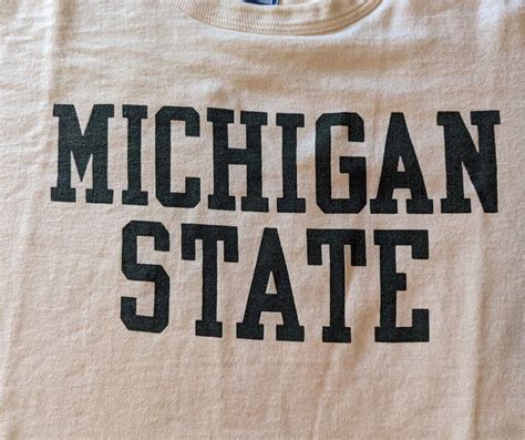 Champion Michigan State Adult XL Shirt White Short Sl… - Gem