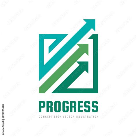 Progress - concept business logo template vector illustration. Abstract arrows system creative ...