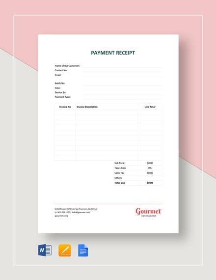 11+ FREE Payment Receipt Templates [Edit & Download] | Template.net