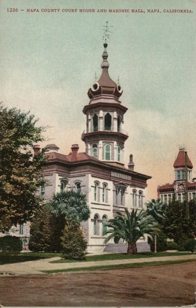 Napa County Court House and Masonic Hall California Postcard