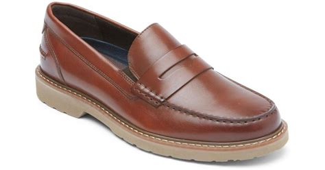 Rockport Men's Bedford Penny Loafer Shoes in Cognac (Brown) | Lyst