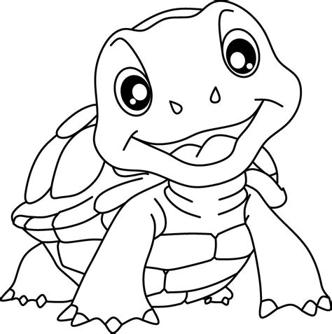 Turtle line art for coloring book page 29107897 Vector Art at Vecteezy