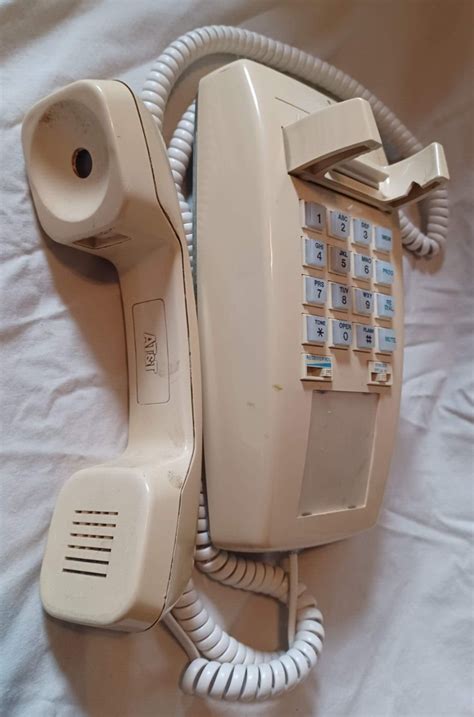 AT&T Wall Mount Telephone Push Button Touch Tone Vintage Phone | eBay