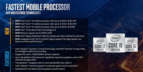 Intel calls its 5.3GHz 'Comet Lake-H' chip for gaming laptops the 'fastest mobile processor ...