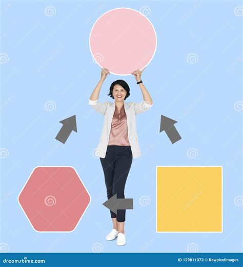 Woman with a Cause and Effect Graph Stock Image - Image of diagram, infographic: 129811073